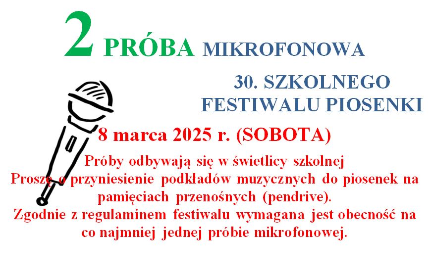 2 Próba Mikrofonowa 30. Szkolnego Festiwalu Piosenki